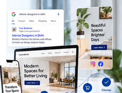 Digital Marketing Company in Delhi | SEO, Website Design & Lead Growth — illustrative design concept