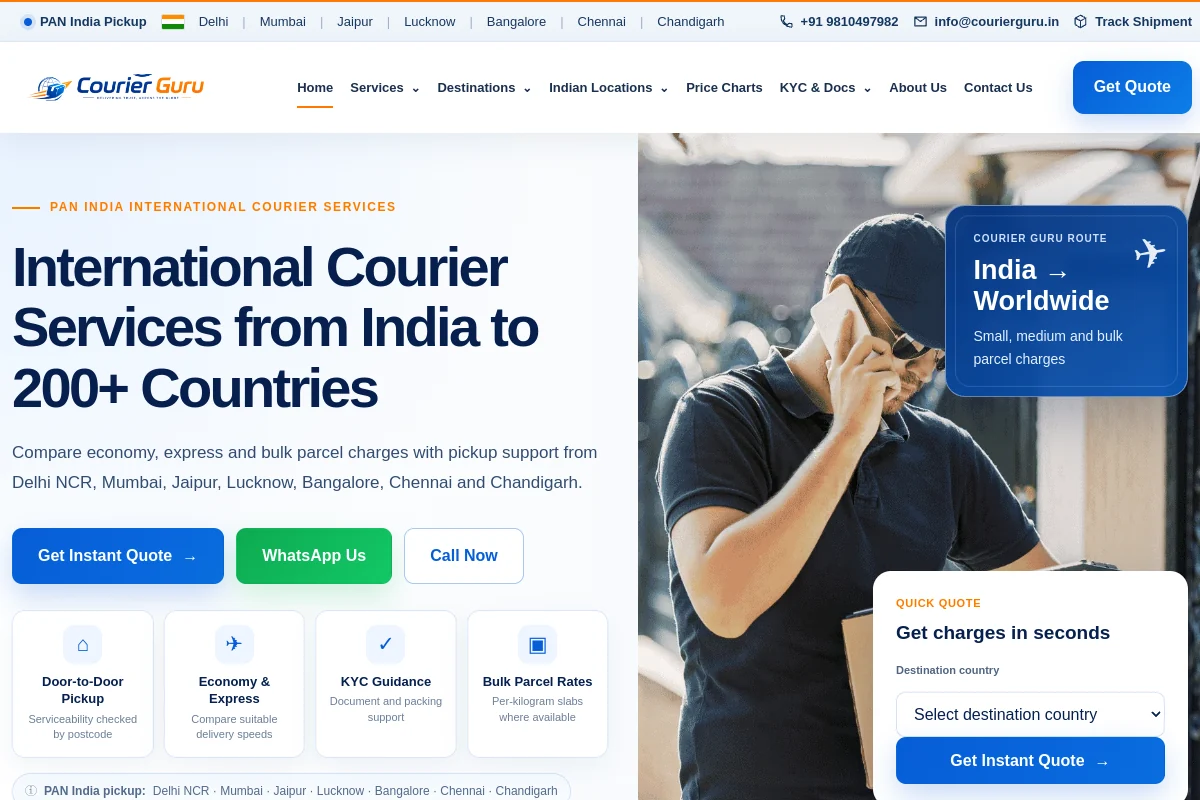 Courier Guru — website preview
